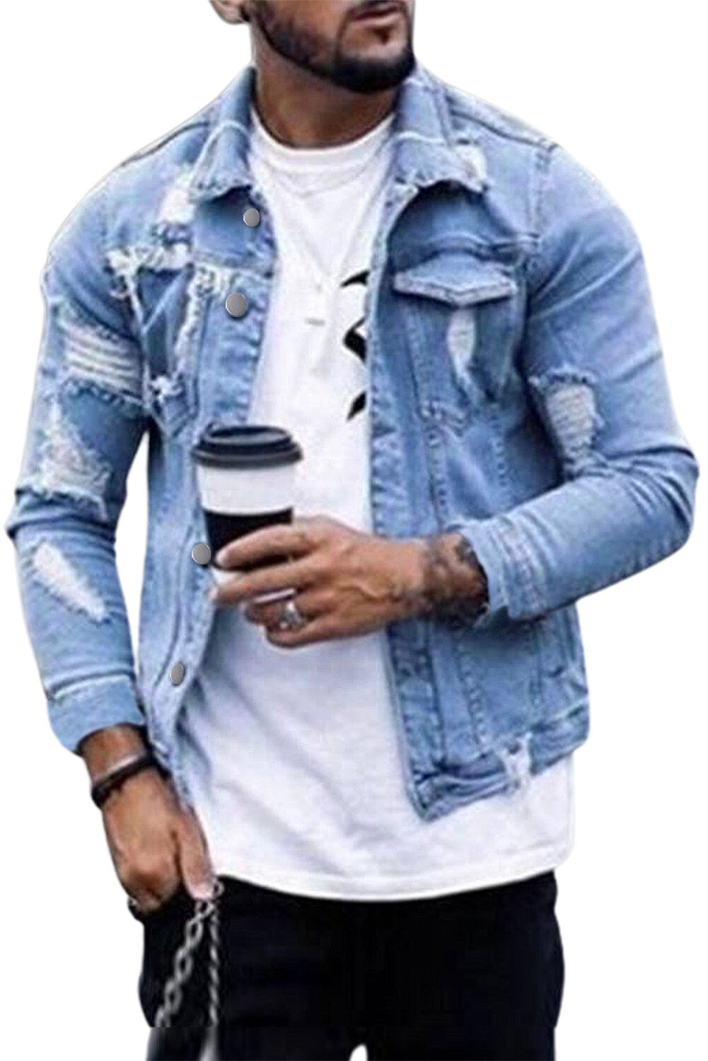 Buy Wholesale China Stockpapa Cheap Stock Men's Blue Denim Jackets