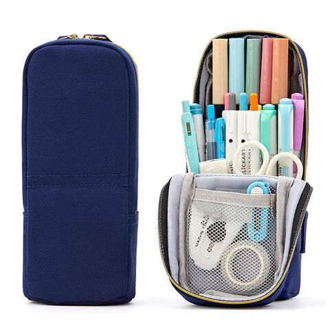Angoo Multi Pockets Pencil Case Pen Bag Canvas Handheld Storage Pouch  Organizer for Stationery