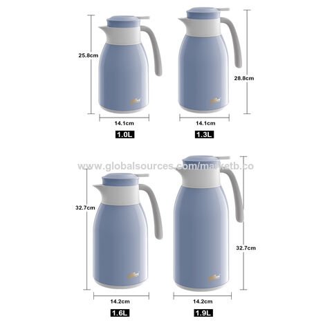 Glass Vacuum Thermal Jug Thermos Hot & Cold Drink 1.3L