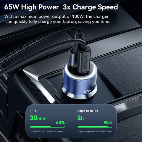 Buy Wholesale China Toocki High-quality 95w Aluminum Alloy Car Charger Usb  Type-c Dual Port Fast Charging Car Charger & 95w Car Charger at USD 6.54