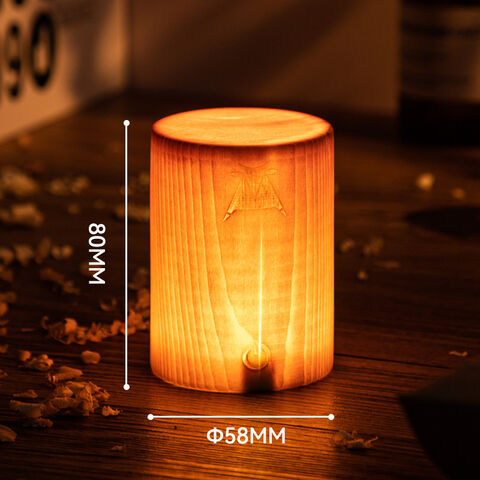 Lampe de nuit LED créative avec cadeau de lampe de chevet en bois