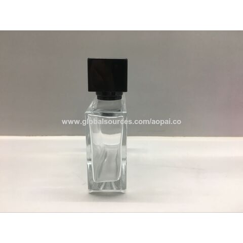 Empty 100ml 3.4oz Square Clear Glass Bottle No Lid Perfume 