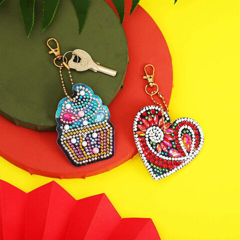 Vancy Arts 9 Pieces 5d Diamond Painting Keychain Kit Full