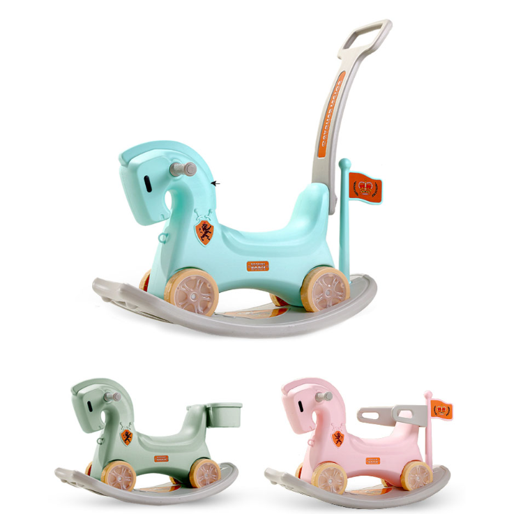 Plastic Rocking Horses 16/Pkg-Blue - Cavallini A Dondolo In Plastica Blu - Confezione Da 16 Pezzi - 4