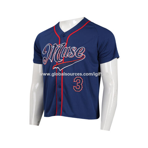 Buy Wholesale Macau SAR Denim Pinstripe Vintage Mesh Sublimated Baseball T Shirt  Blank Gear Softball Wear Custom & Baseball Jersey at USD 10.9