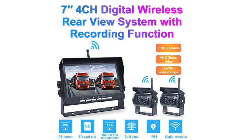 Buy Wholesale China 7inch Dvr Monitor Quad View Channels Truck 1080p Digital  Wireless Camera System Reversing  Wireless Rear View System at USD 108  Global Sources