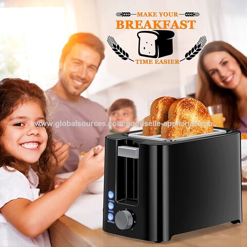 2 Slice Black Bread Toaster Toasting Breakfast Small Kitchen Appliances 6  Shades