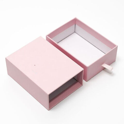 Rigid Slide Drawer Style Jewelry Gift Boxes With Ribbon Pull and