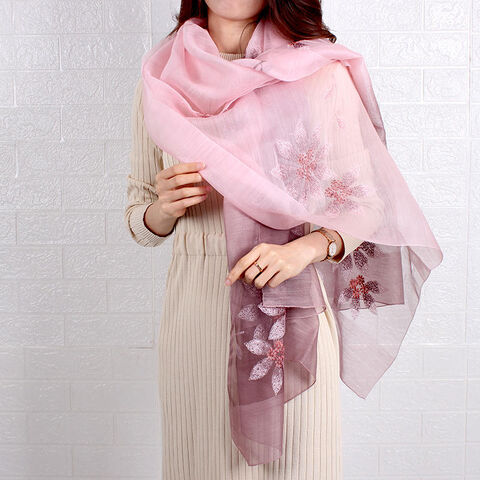 Silk Scarf for Women Mulberry Silk Scarf Pink Scarf Silk -  Hong Kong