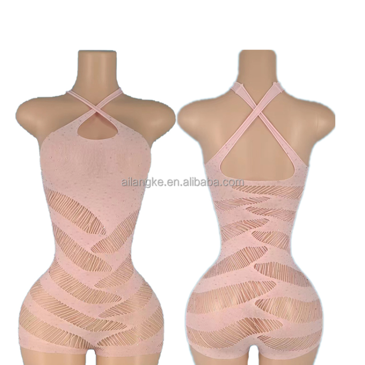 Ailangke Wholesale Exotic Dancewear Outfits Spinning Dancing Pole Rhinestone Outfits For Floyd