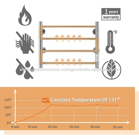 Compre Alta Satisfacción Baño Negro 2 Tier Libre De Pie Toallero  Climatizada y Estante De Toallas Con Calefacción de China por 16.54 USD