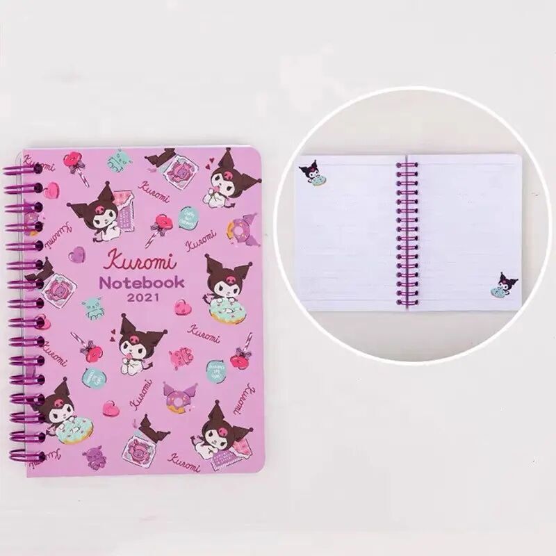 Folhas soltas Binder Notebook com Presentes, Papelaria Kawaii