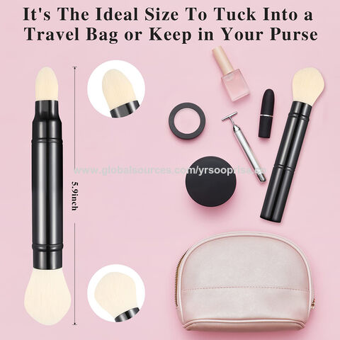 Retractable Brush For Travel Makeup - 8 In 1 Travel Loose Powder