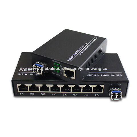 Commutateur Fibre Optique Ethernet 2 Ports Optiques 8 Ports