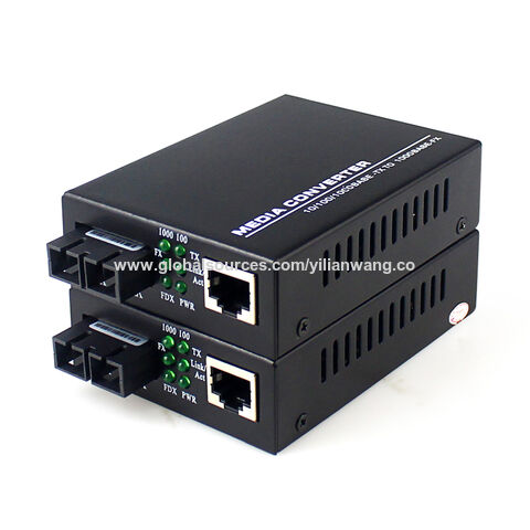  3-Port Gigabit Ethernet Fiber Switch, with 1 Port Dual SC  Fiber, 20 km : Electronics