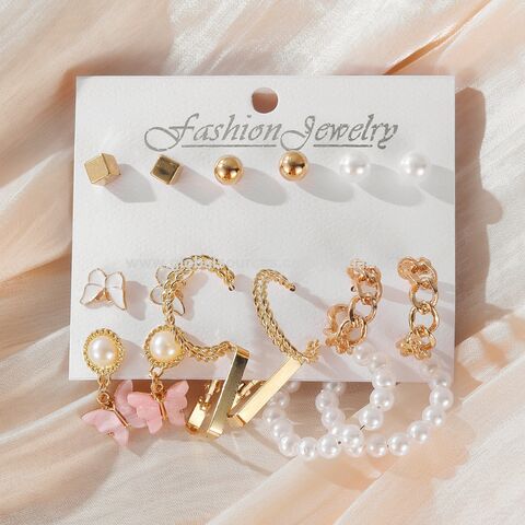 4pcs Jewelry Sets for Teen Girls Silver Teardrop Necklace Teardrop Earrings