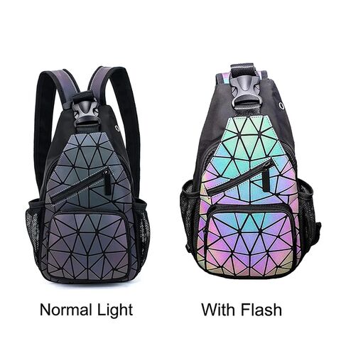 The Luminous Backpack  Geometric Backpack Holographic Reflective 