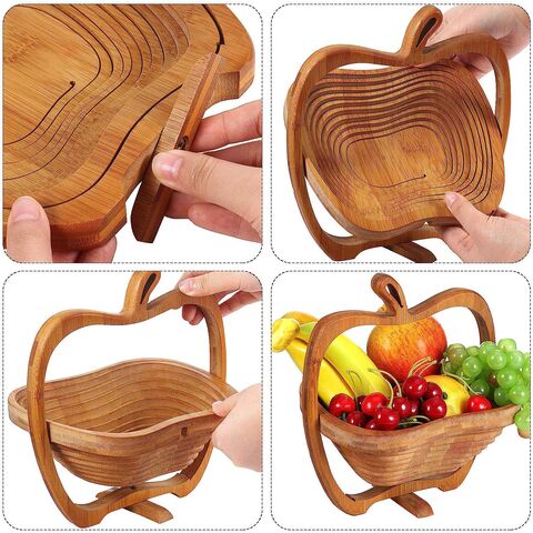 Compre Cesta De Cocina Con Tapa De Bambú, Organizador De Encimeras Para  Productos, Frutas Y Verduras y Cesta De Cocina de China por 30.98 USD