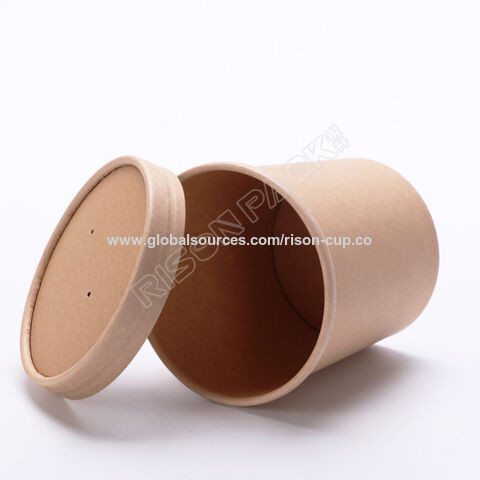 [200 Pack] 32 oz Disposable Kraft Paper Soup Containers with