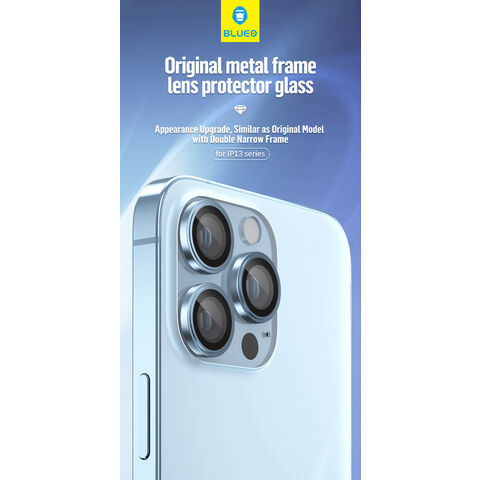 BLUEO Armor Lente De La Cámara Del Teléfono De Vidrio Templado Con Localizador AR Anti-arañazos Delgado Para El IPhone 13 Pro Max