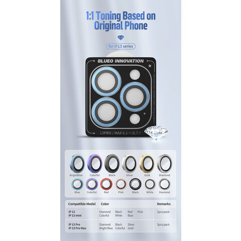 BLUEO Armor Lente De La Cámara Del Teléfono De Vidrio Templado Con Localizador AR Anti-arañazos Delgado Para El IPhone 13 Pro Max
