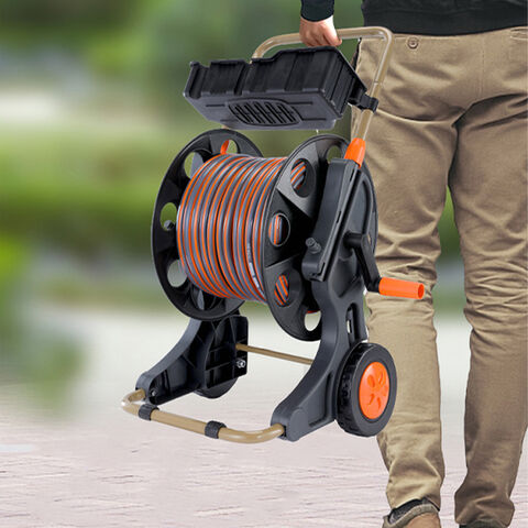 Industrial Garden Hose Reel Portable Cart Watering Manual Crank 300 Ft.  2-Wheel