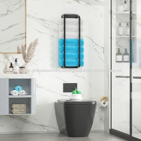 Toallero eléctrico con calefacción, toallero eléctrico con estante  superior, calentador de toallas eléctrico de pared de 10 bares para baño,  IP55