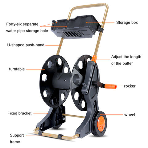 Wholesale 60m Portable Garden Water Hose Reel Cart With Wheels
