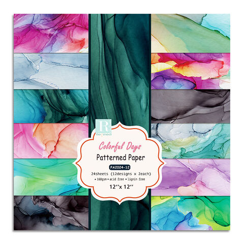 24 Patterned Papers for Crafts 12 inchx 12 inch, DIY Photo Frame Background Decorative Page Single-Sided Patterned Paper Pack for Cardmaking Photo