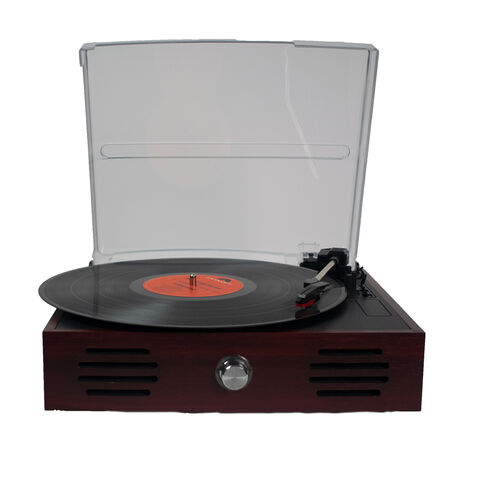 Vintage tocadiscos vinilo reproductor de discos en una mesa