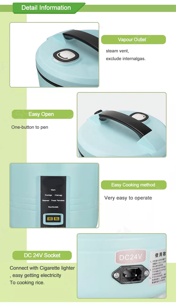 12V DC Solar Rice Cooker whosale price made in China solar rice cooker 2L