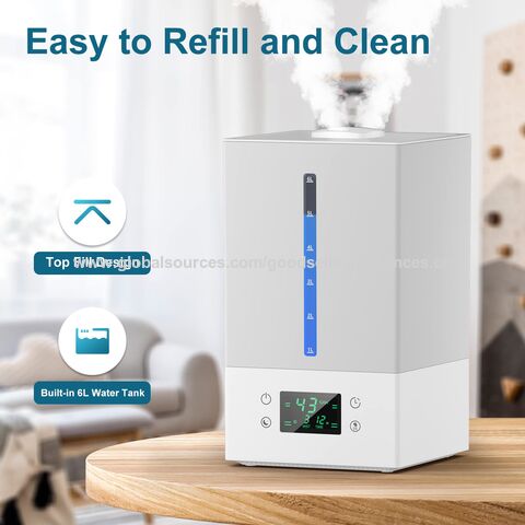 3L Cool Mist Humidifiers, Diffuser for Essential Oils,Quiet Ultrasonic  Humidifier for Bedroom,Large Home,Baby Room,Plant,Up to 50 Hours Time with  Adjustable Double Spray,Colorful Lights,Easy to Clean 