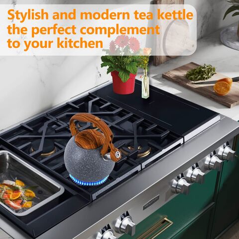 Tea Kettle, 2.7 Quart / 3 Liter Stainless Steel Tea Kettles for Stove Top,  Modern Teapot with Loud Whistling for Coffee, Milk etc, Gas Electric