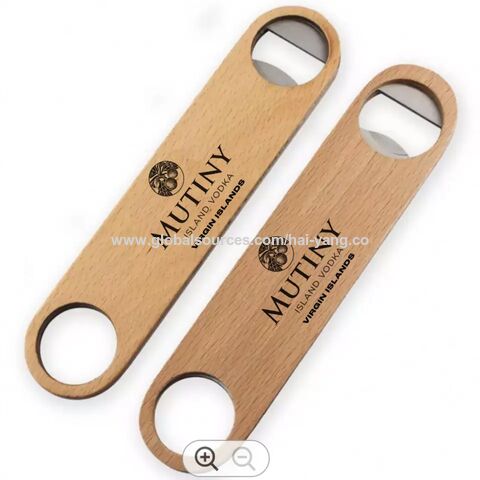 5 Pcs Fridge Magnet Round Wood Opener Decoration Beer Bottle Opener Bamboo Bottle  Openers