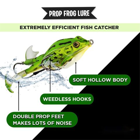 Topwater Realistic Prop Frog Lure Bass Trout Fishing Lures Kit Set