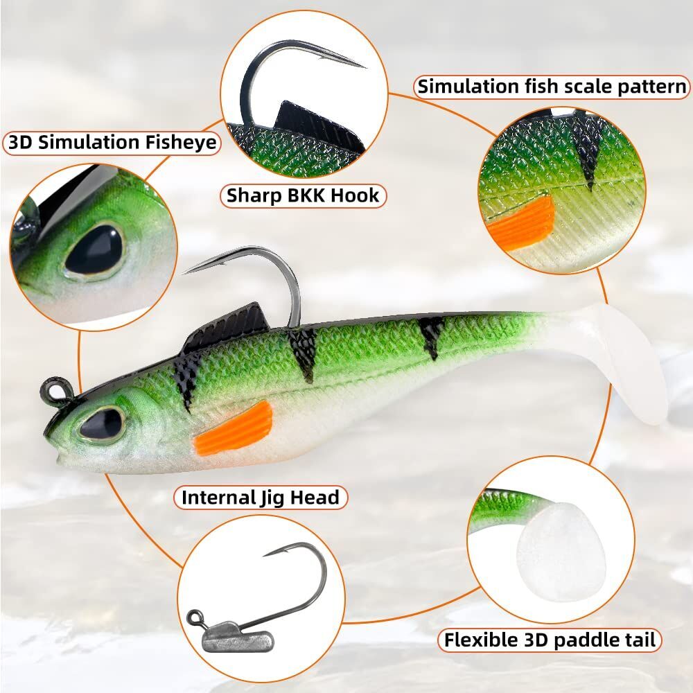 Buy Wholesale China Pre Rigged Jig Head Paddle Tail Swimbaits Multi ...