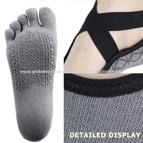 Sports Yoga Socks Fingerless Non-Slip Pilates Socks Professional Fitness Socks  Anti-Skid Breathable Five-Toe Socks For Men Women
