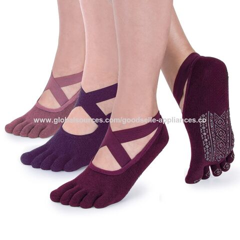 X-Large, Heather Grey) - ToeSox Grip Pilates Barre Socks – Non Slip Ankle  Half Toe for Yoga & Ballet