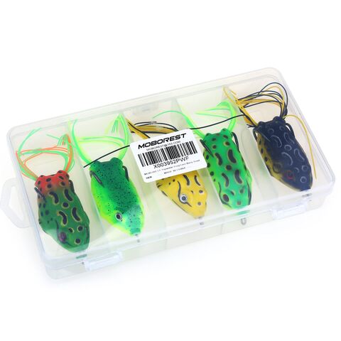 Topwater Realistic Prop Frog Lure Bass Trout Fishing Lures Kit Set  Freshwater 