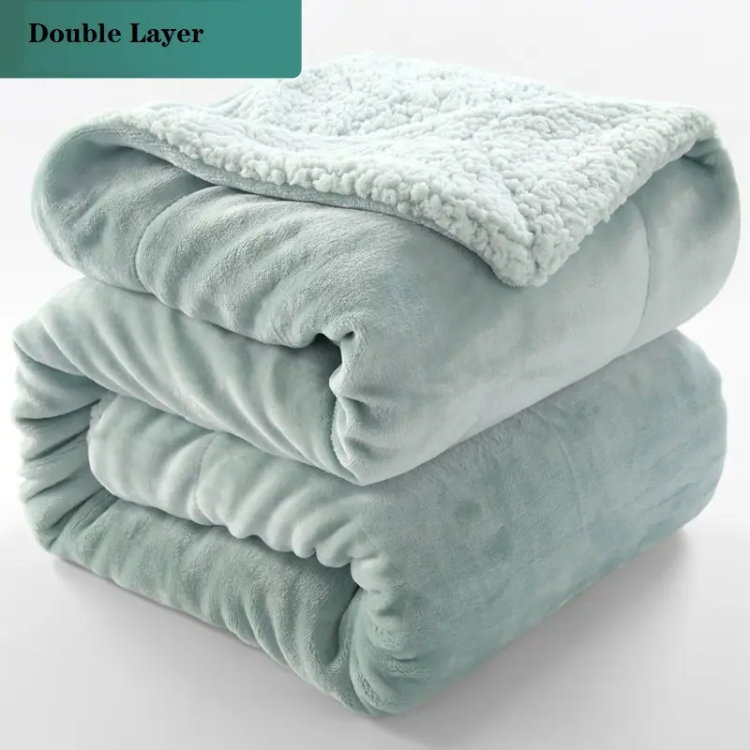 Premium Double Layer Fleece Bed Throws Blankets Soft Thick Warm
