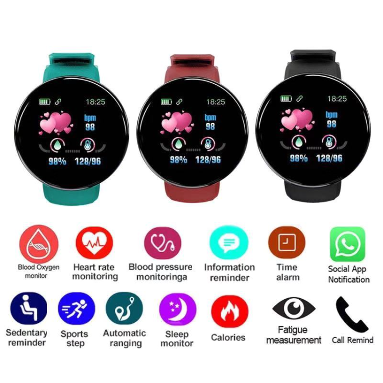 Smart Watch Redondo Round Montre Inteligente Plus D18 D18s PRO Plus Relogio  Reloj Bracelet Smartwatch D18 - China Smart Watch and Watch price