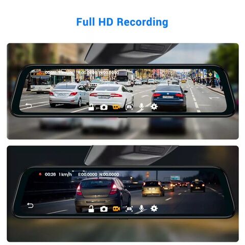 4K Mirror Dash Cam 12'' W/ GPS Wifi, Rear View Mirror Camera for