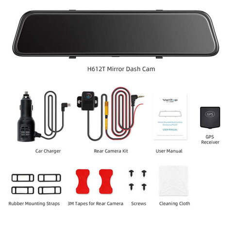 10'''' UHD 4K Touchscreen Mirror Dash Cam Backup Camera Front and 1080P Rear  View with GPS WiFi