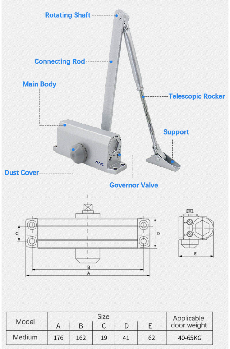 Buy Wholesale China Hinge Aluminium Auto Door Closer Door Closer Heavy