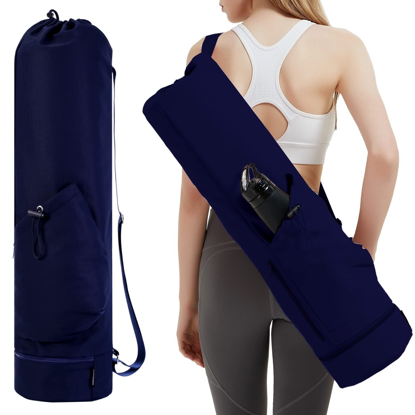  Yoga Mat Bag Large Yoga Mat Bags For Women & Men Fits Thick  Yoga Mat & Yoga Accessories Three Storage Pocket Adjustable Yoga Bag  Shoulder Strap Great As Gym Bag