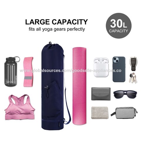 sportsnew Yoga Mat Bag with Water Bottle Pocket and Bottom Wet Pocket,  Exercise Yoga Mat Carrier Multi-Functional Storage Bag