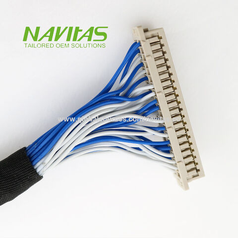 Hirose 40 Pin DF13 Connector LVDS Cable Assembly To JAE Hirose FI - S20S  1.25mm Connector