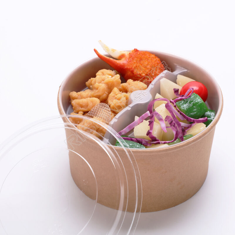 Buy Wholesale China Disposable Take Away Kraft Paper Salad Bowl With ...