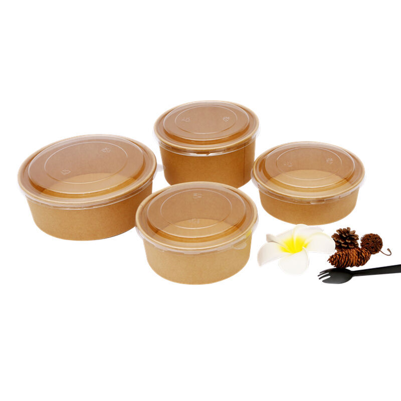 Buy Wholesale China Disposable Take Away Kraft Paper Salad Bowl With ...