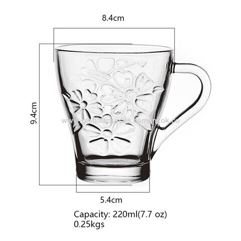 Creative Water Cup Household Mug Coffee Girl Heart Crystal Glass Juice Flower Tea Cup, Size: 7.7, Yellow